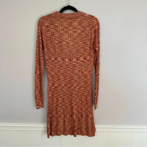L Space Aria Dress V-Neck Long Sleeve Rust Sweater Dress with Collar Sz XL NWT - Picture 9 of 9